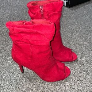 Material Girl scrunched ankle boots open toe!!!